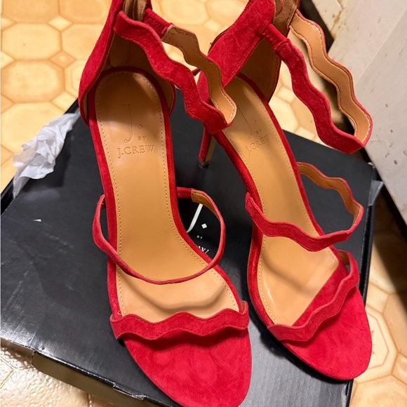 NWT J. Crew Elegant Red Women's Heels - Picture 3 of 4